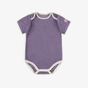 Cache-couche mauve en ratine, bébé || Purple bodysuit in terry, baby