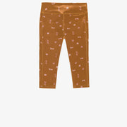 Legging ¾ brun à motifs en polyester, enfant || Brown patterned tank top in polyester, child
