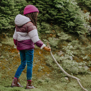 Tuque de maille fuchsia, enfant
 || Fuchsia knitted toque, child