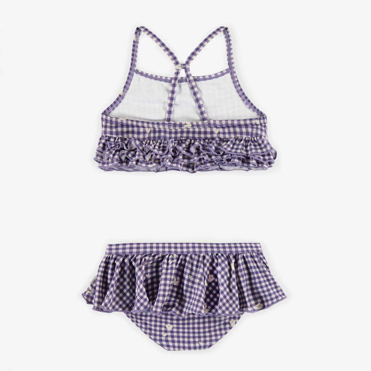 Bikini mauve avec culotte à jupette, bébé || Purple bikini with skirted panties, baby