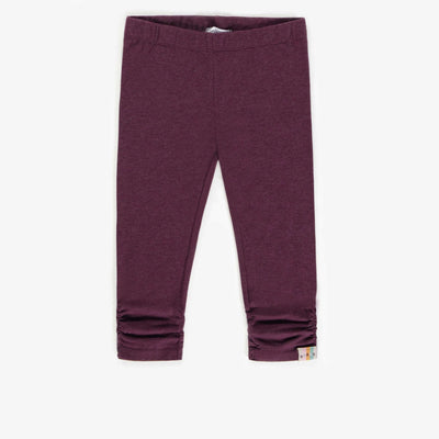 Legging ¾ mauve en coton biologique extensible, enfant  || Purple ¾ legging in stretch organic cotton, child