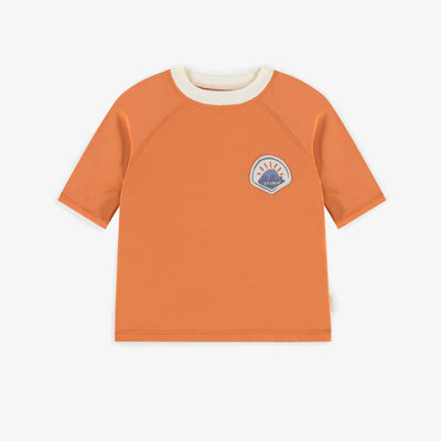 T-shirt de bain orange avec manches aux coudes, bébé || Orange bathing t-shirt with elbow sleeves, baby