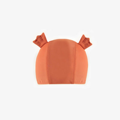 Bonnet de bain orange avec oreilles, bébé || Orange bathing cap with ears, baby