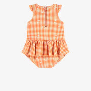 Maillot de bain une pièce orange à volants, bébé || Ruffled orange one-piece swimsuit, baby