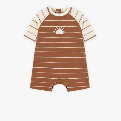 Maillot de bain une pièce brun ligné, bébé || Striped brown one-piece swimsuit, baby