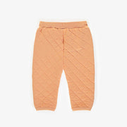 Pantalon orange en jersey matelassé, bébé || Orange pant in quilted jersey, baby