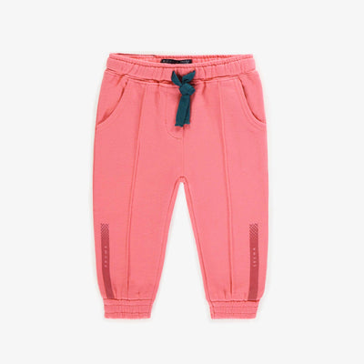Pantalon rose de coupe décontracté en doux coton français, bébé ||Pink relaxed fit pants in soft french terry, baby