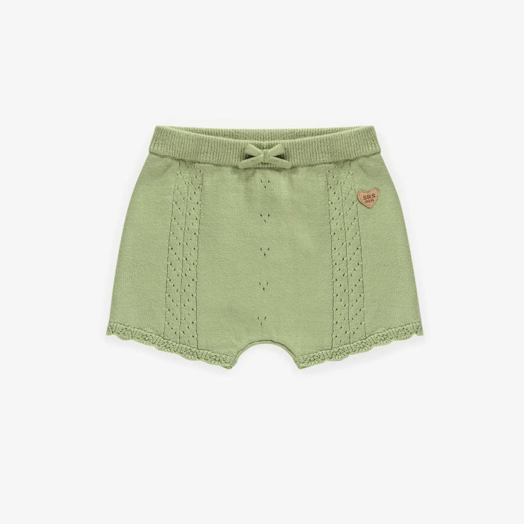 Short verte de maille, bébé || Green knitted short, baby