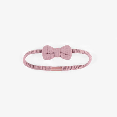 Bandeau rose élastique avec une boucle, bébé || Pink elastic headband with a bow, baby
