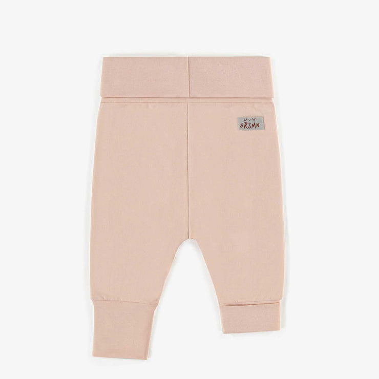 Pantalon évolutif rose en jersey extensible, bébé || Pink evolutive pants in stretch jersey, baby