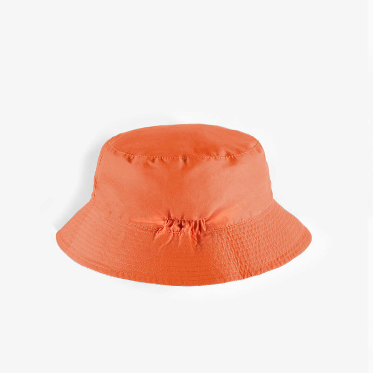 Chapeau de soleil orange avec cordons, enfant || Orange sun hat with cords, child