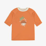 T-shirt de bain orange avec manches aux coudes, enfant || Orange bathing t-shirt with elbow sleeves, child