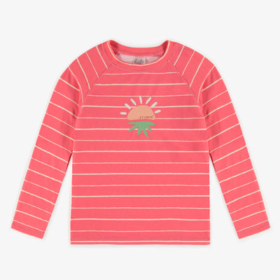T-shirt de bain rose à manches longues, enfant || Pink bathing t-shirt with long sleeves, child