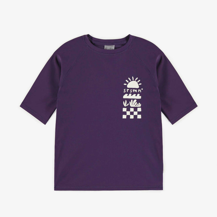 T-shirt de bain mauve avec manches aux coudes, enfant || Purple bathing t-shirt with elbow sleeves, child