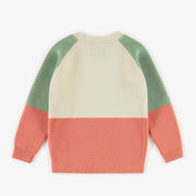 Chandail de maille à manches longues bloc de couleur, enfant || Long-sleeved knitted sweater color block, child