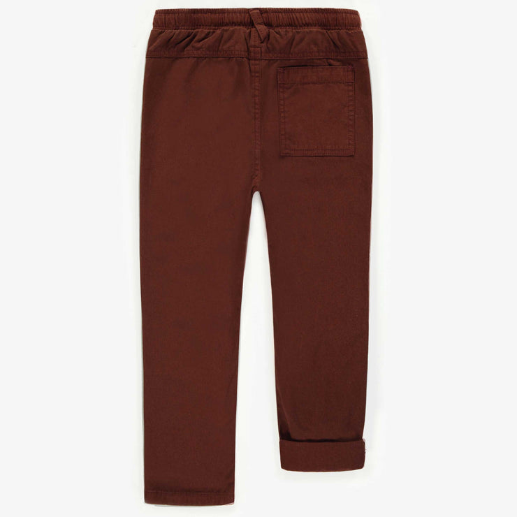 Pantalon brun coupe régulière en coton, enfant || Brown pant regular fit in cotton, child