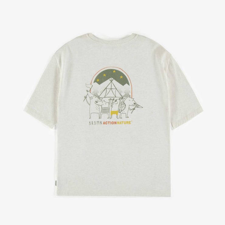 T-shirt ivoire à manches courtes en coton, enfant || Ivory short-sleeves t-shirt in cotton, child