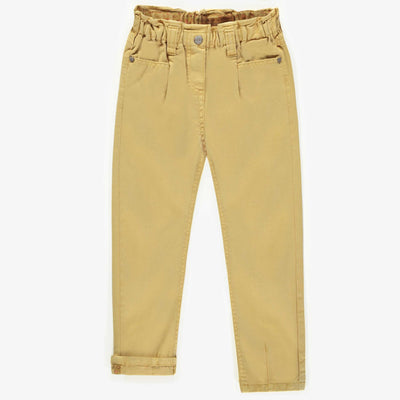 Pantalon en denim coloré jaune pâle de coupe décontracté, enfant || Light yellow colored denim pants with relaxed fit, child