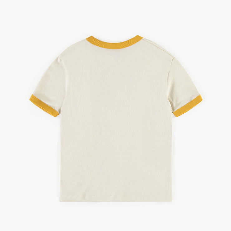 T-shirt crème en coton coupe droite, enfant || Cream t-shirt straight fit in cotton, child