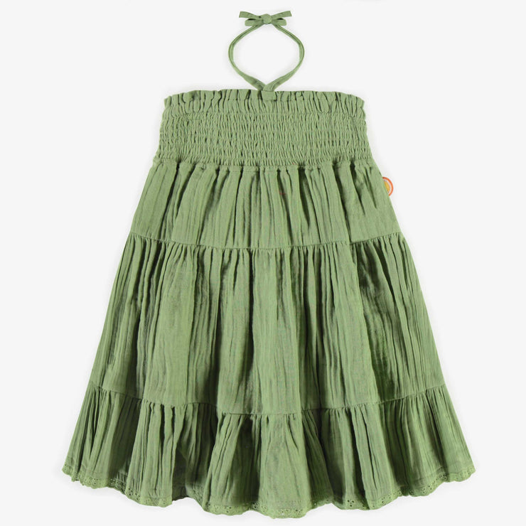 Jupe verte en mousseline, enfant || Green skirt in muslin, child