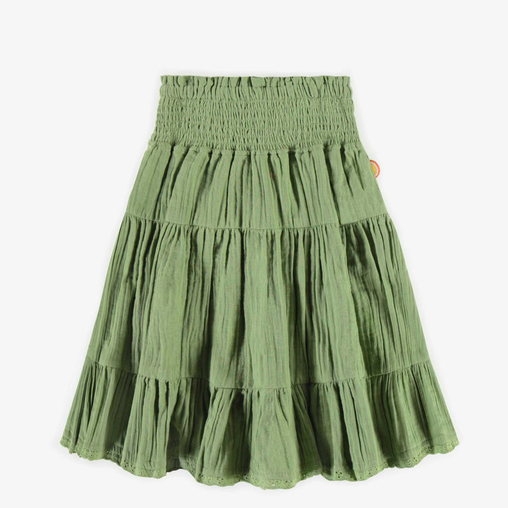 Jupe verte en mousseline, enfant || Green skirt in muslin, child
