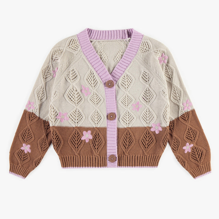 Veste de maille crème et brune, enfant || Cream and brown knitted vest, child