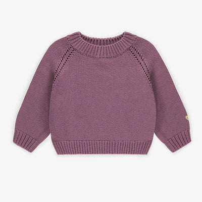 Chandail de maille bourgogne à manches amples, enfant || Burgundy knitted sweater with looses sleeves, child