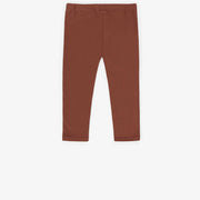 Legging 3/4 brun en coton extensible, enfant || Brown 3/4 legging in stretch cotton, child