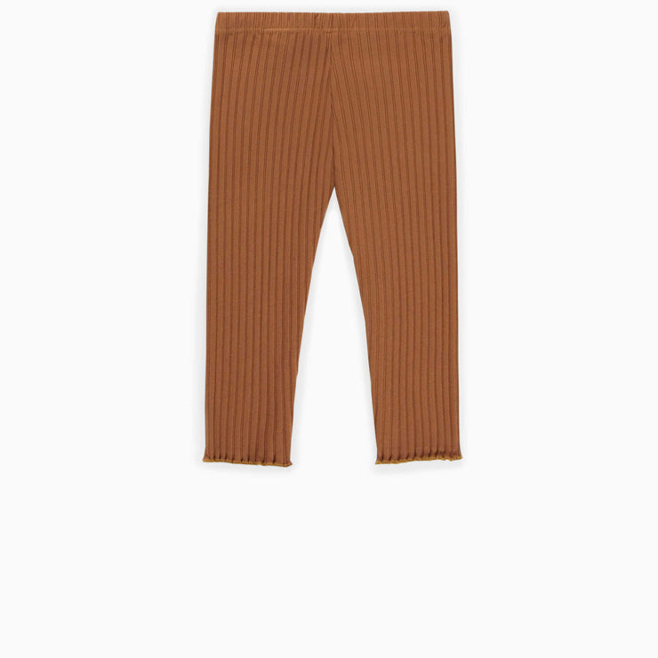 Brown short legging in irregular rib knit, child - Souris Mini