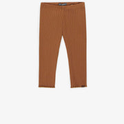 Legging 3/4 brun en tricot côtelé irrégulier, enfant || Brown 3/4 legging in irregular rib knit, child