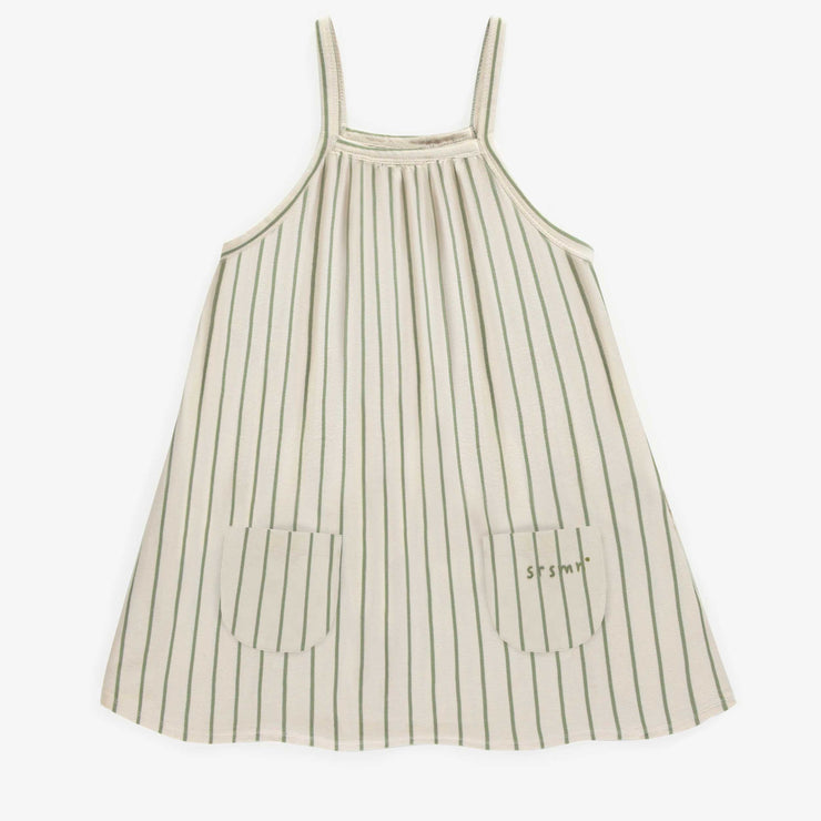 Robe ample crème ligné en coton, enfant || Cream striped loose dress in cotton, child