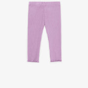 Legging mauve 3/4 en coton côtelé, enfant || Purple 3/4 legging in ribbed cotton, child