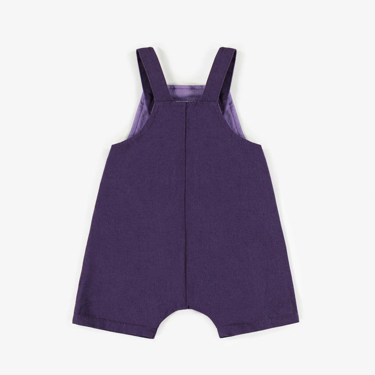 Salopette mauve en lin, naissance || Purple overall in linen, newborn
