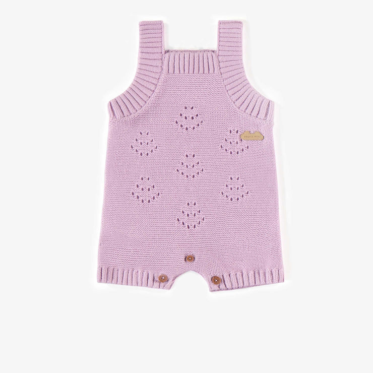 Une-pièce mauve en maille, naissance || Purple one-piece in knitwear, newborn