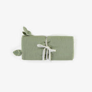 Doudou verte de mousseline en coton, naissance  || Green muslin comforter in cotton, newborn