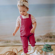 Salopette rose en toile, bébé || Pink overall in canvas, baby