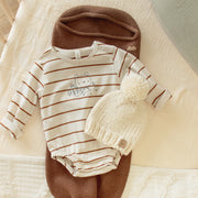 Cocon brun en maille avec nœud ajustable, naissance || Brown cocoon in knitwear with adjustable knot, newborn