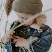 Veste en denim avec broderies, bébé || Denim jacket with embroidery, baby